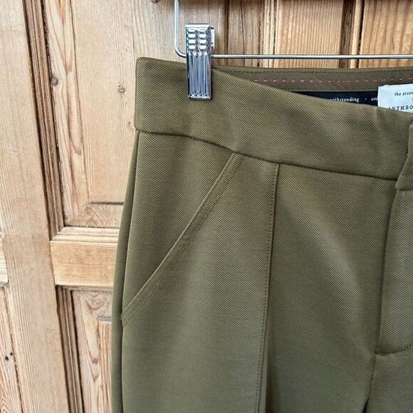The Essential Slim by Anthropologie 4 Olive Green Cargo Pants Slacks - Picture 6 of 11